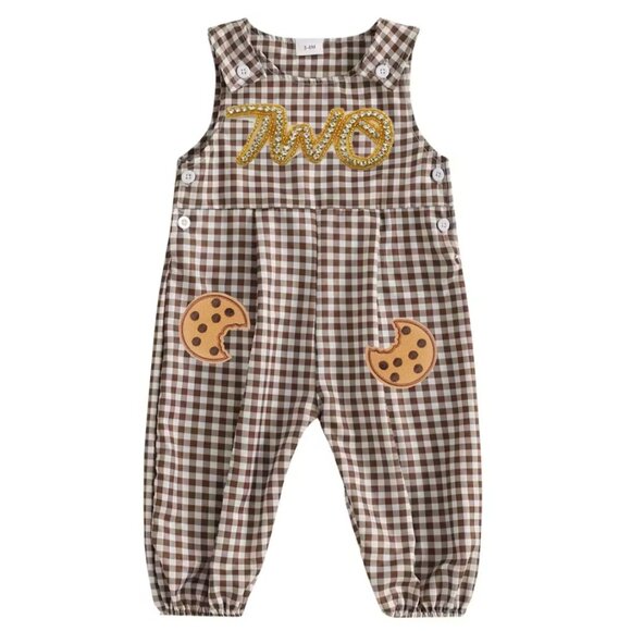 Cookies and Milk Romper Second Birthday Cookies Clothes Cookies Outfit Dress - Picture 1 of 3